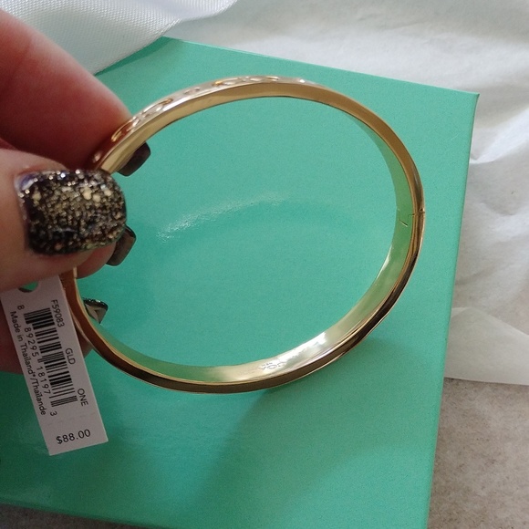 Coach Kissing C Hinged Bangle Bracelet, Gold - Picture 3 of 7